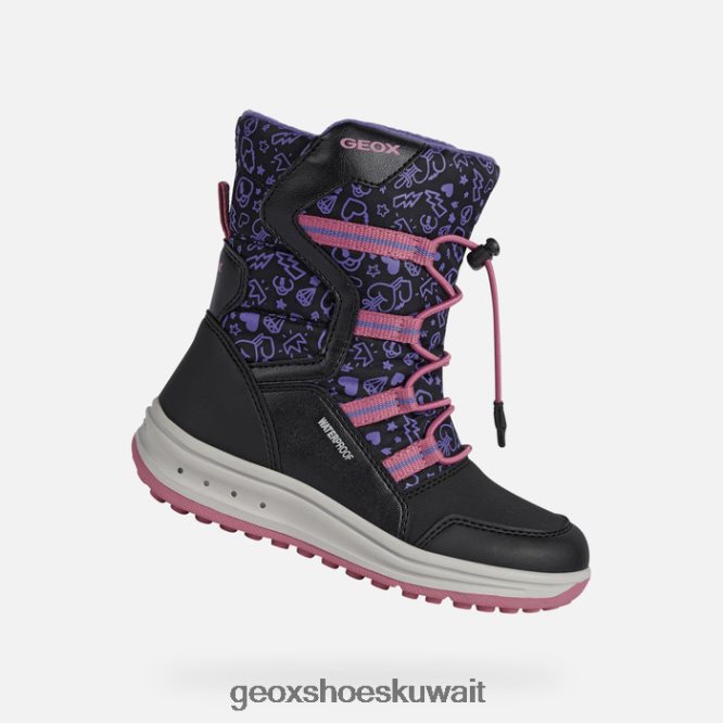 Geox BLL84T1254 Roby Girl Black/Fuchsia