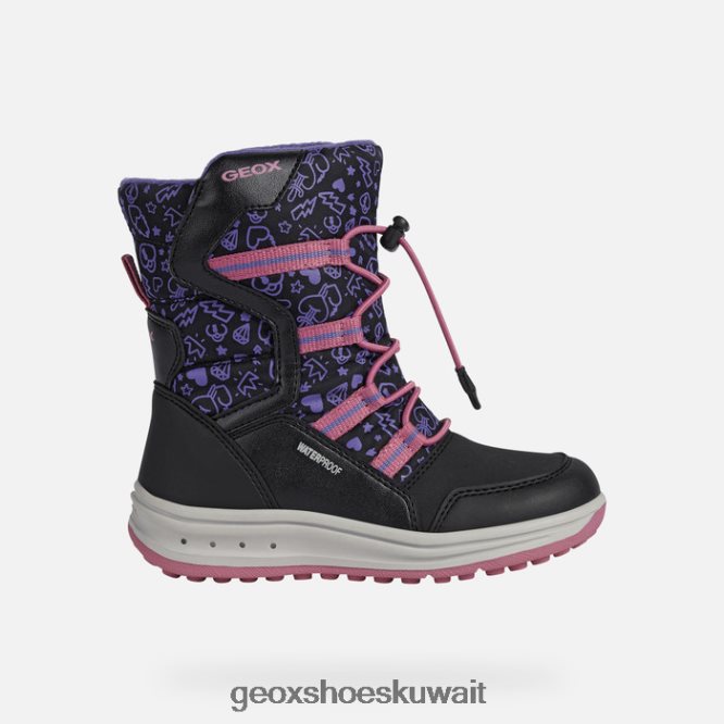 Geox BLL84T1254 Roby Girl Black/Fuchsia