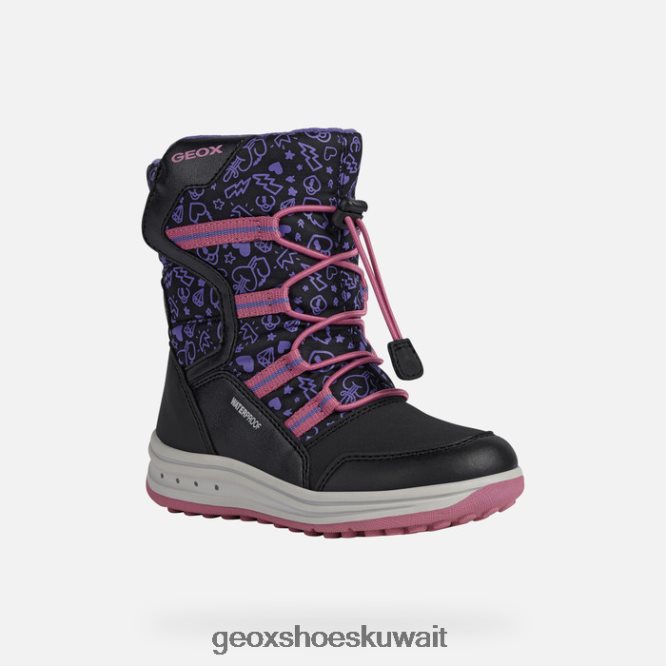Geox BLL84T1254 Roby Girl Black/Fuchsia