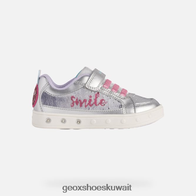 Geox BLL84T1220 Skylin Girl Silver/Fuchsia