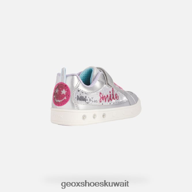 Geox BLL84T1220 Skylin Girl Silver/Fuchsia