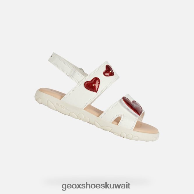 Geox BLL84T1880 Sandal Haiti Girl White/Red