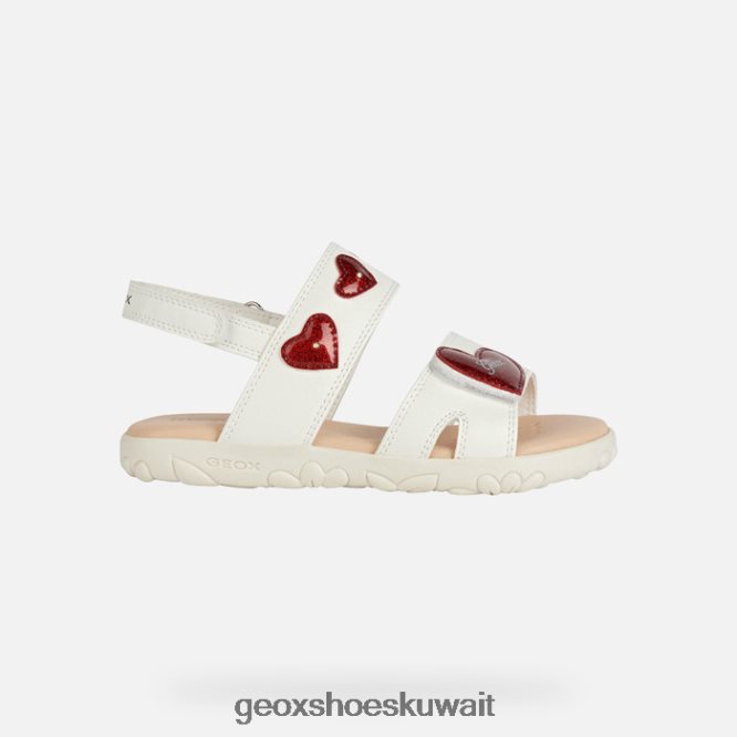Geox BLL84T1880 Sandal Haiti Girl White/Red