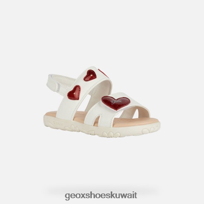 Geox BLL84T1880 Sandal Haiti Girl White/Red