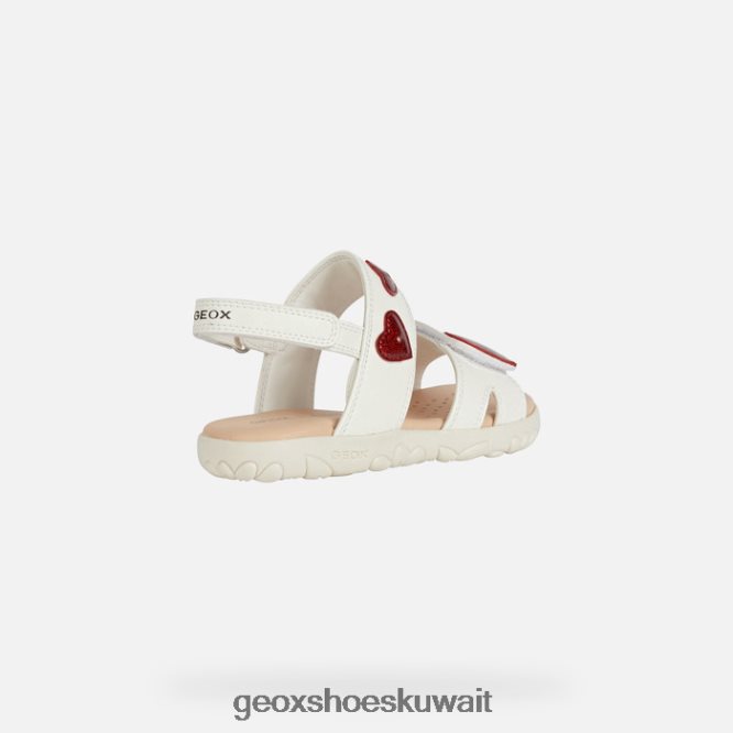 Geox BLL84T1880 Sandal Haiti Girl White/Red