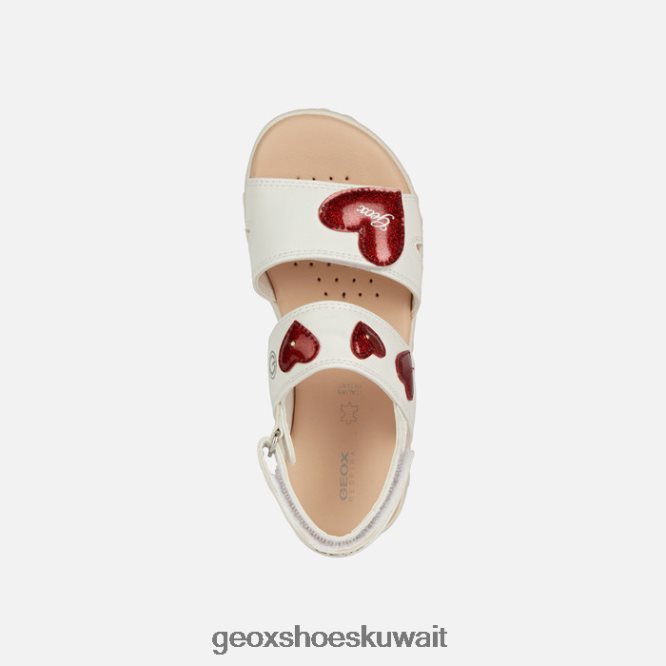 Geox BLL84T1880 Sandal Haiti Girl White/Red