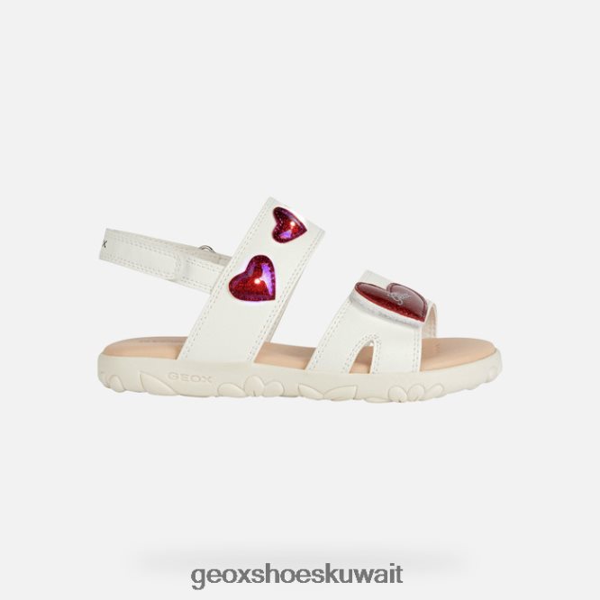Geox BLL84T1880 Sandal Haiti Girl White/Red
