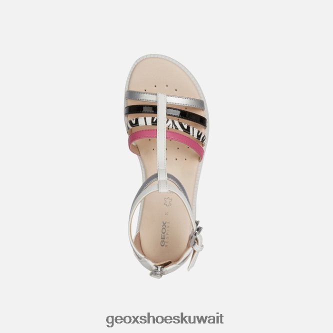 Geox BLL84T1143 Sandal Karly Girl White/Silver/Black
