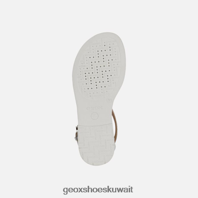 Geox BLL84T1143 Sandal Karly Girl White/Silver/Black