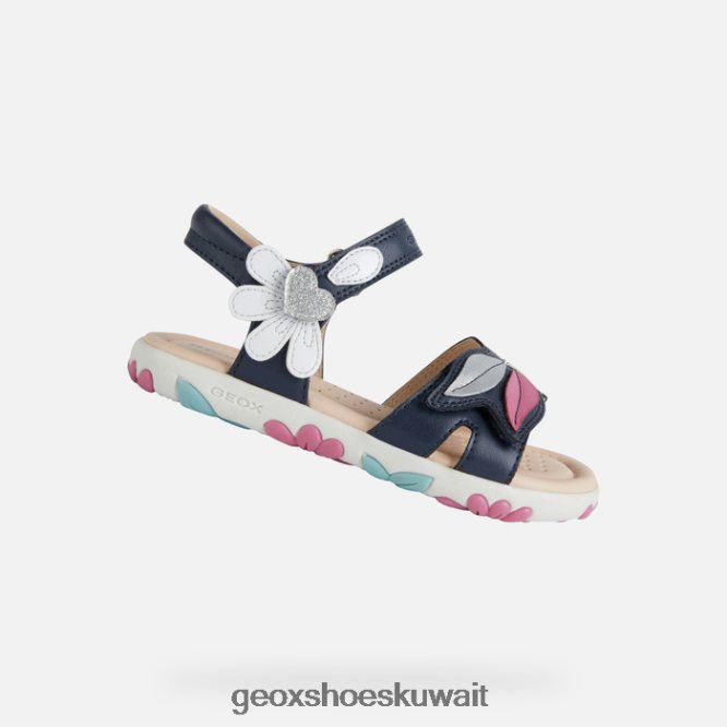 Geox BLL84T1177 Sandal Haiti Girl Navy/White
