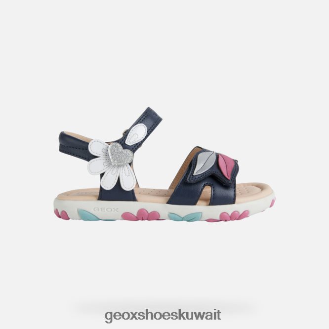 Geox BLL84T1177 Sandal Haiti Girl Navy/White