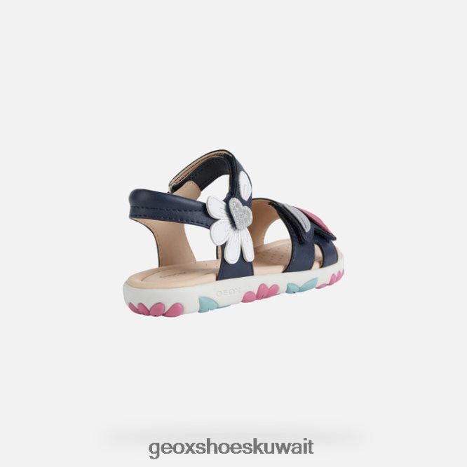 Geox BLL84T1177 Sandal Haiti Girl Navy/White