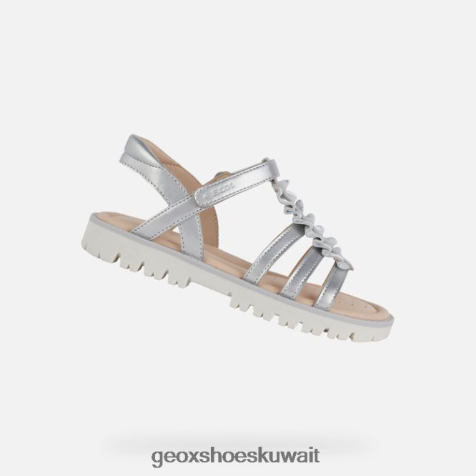 Geox BLL84T1937 Sandal Starblush Girl Silver