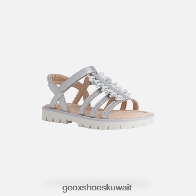 Geox BLL84T1937 Sandal Starblush Girl Silver