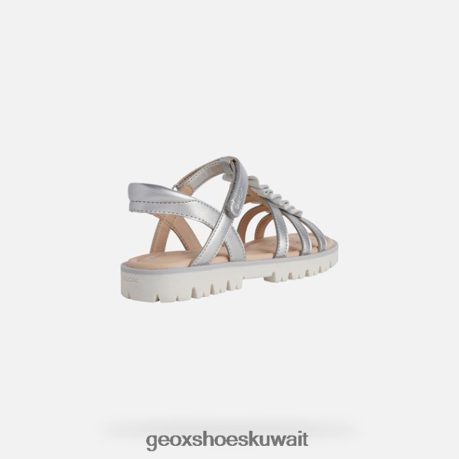 Geox BLL84T1937 Sandal Starblush Girl Silver