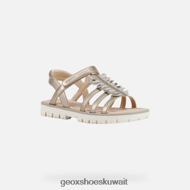 Geox BLL84T1938 Sandal Starblush Girl Platinum