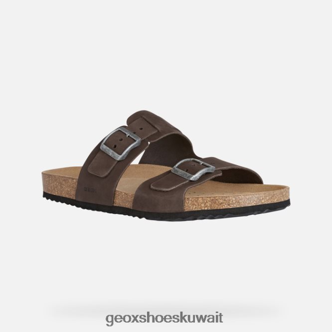Geox BLL84T725 Sandal Ghita Man Dark Coffee