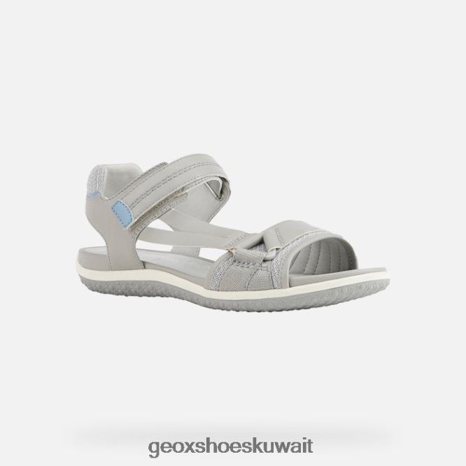 Geox BLL84T457 Sandal Vega Woman Light Grey/Light Avio
