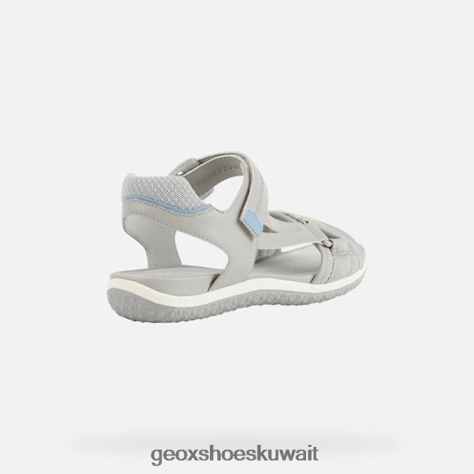 Geox BLL84T457 Sandal Vega Woman Light Grey/Light Avio