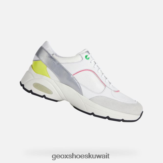 Geox BLL84T413 Alhour Woman White/Fluo Fuchsia