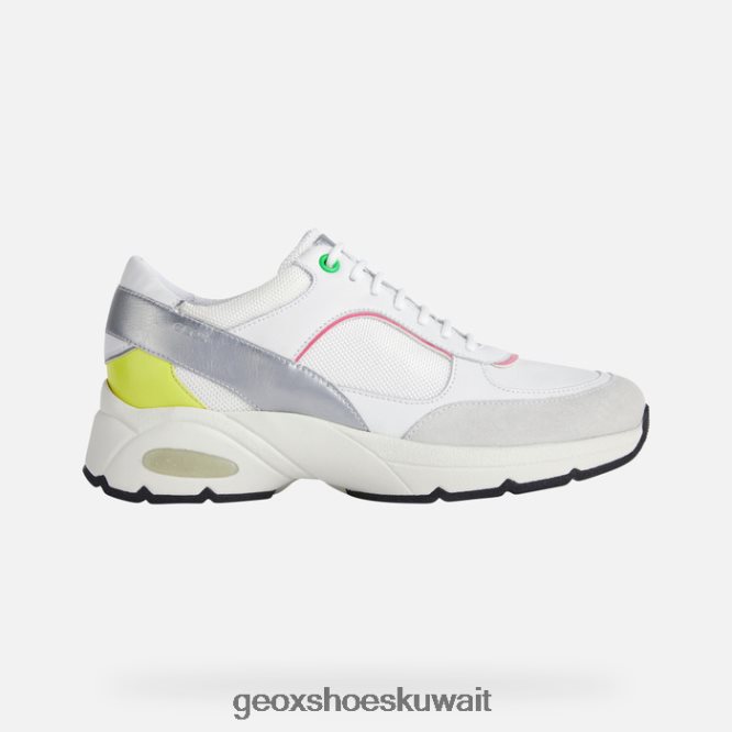 Geox BLL84T413 Alhour Woman White/Fluo Fuchsia