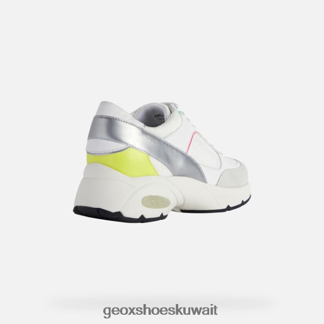 Geox BLL84T413 Alhour Woman White/Fluo Fuchsia
