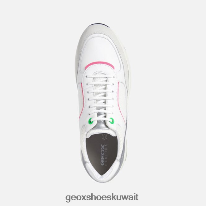 Geox BLL84T413 Alhour Woman White/Fluo Fuchsia