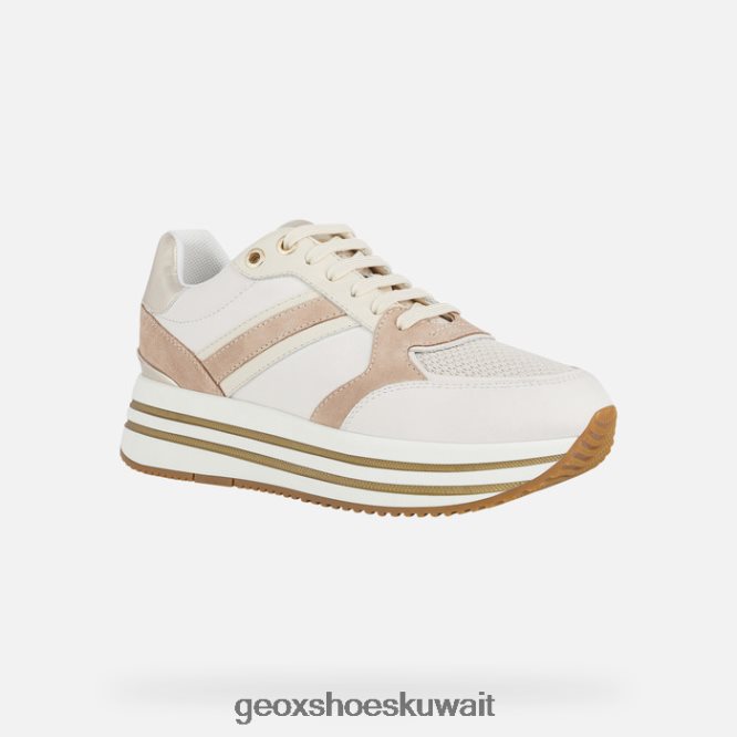 Geox BLL84T575 Kency Woman Off White/Dk Skin